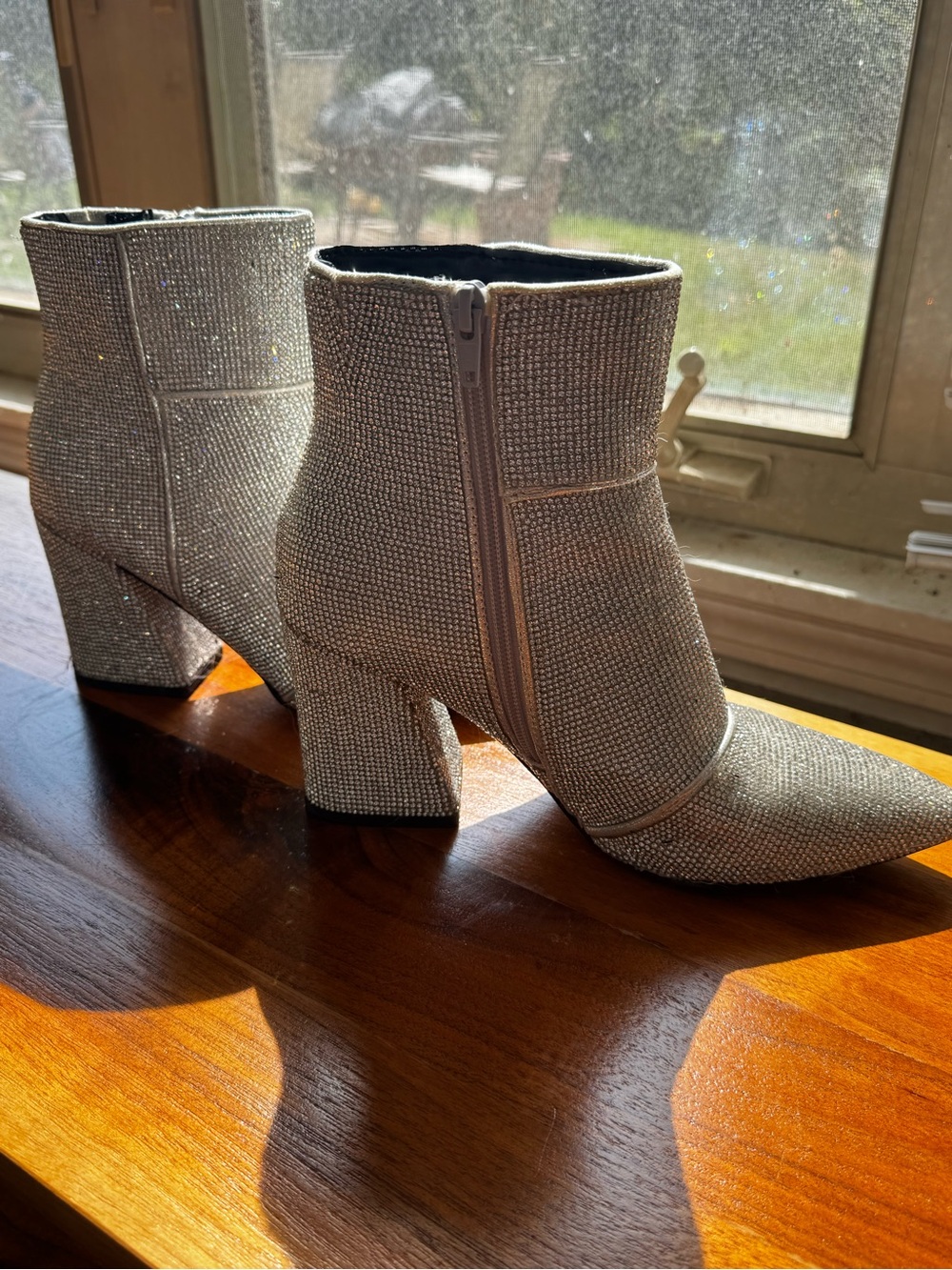 Target Silver Rhinestone Pointed Toe Ankle Booties - Picture 6 of 8